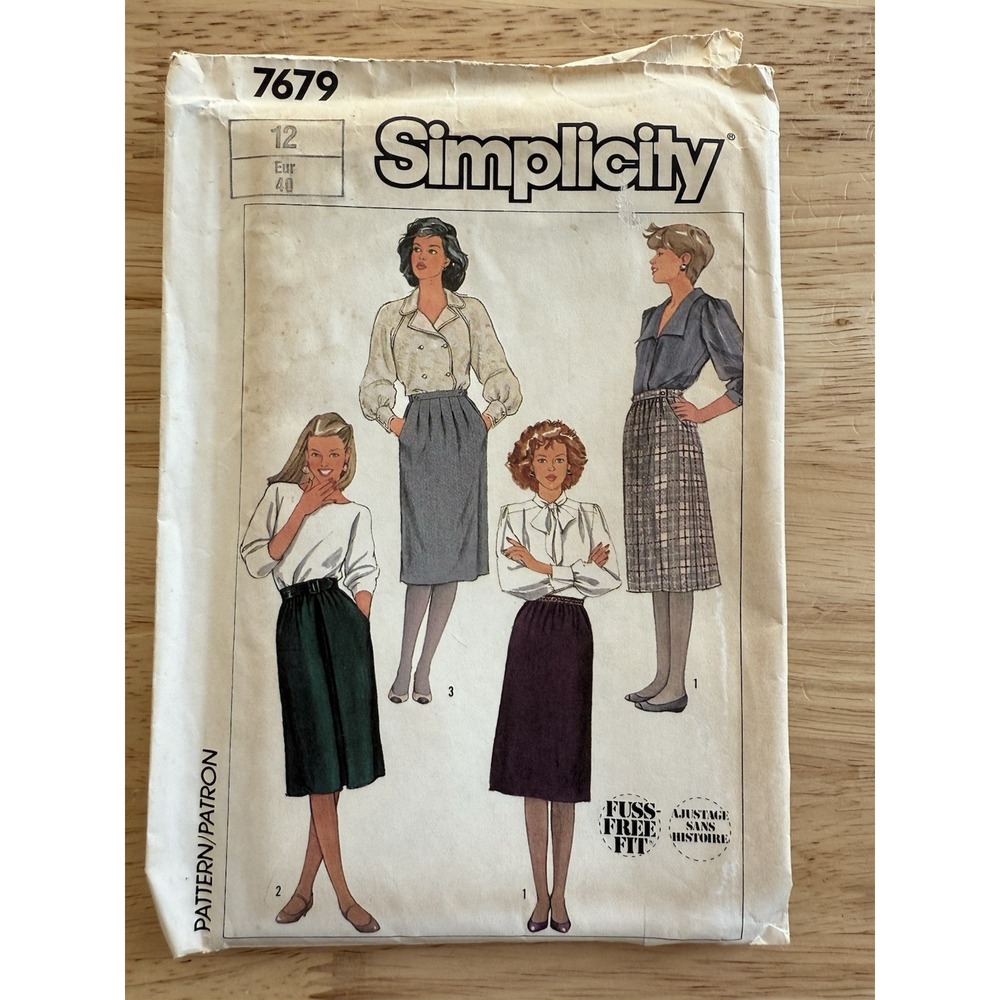 Simplicity Pattern‎ 7679 Misses' Skirts Size 12 UNCUT FF